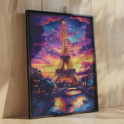 America Cityscape Jigsaw Puzzles 1000 Pieces for Adults, Families (Paris Eiffel Tower,River,Landscape) Pieces Fit Together Perfectly 19.7''x27.6''inch Fantasy Landmark Frameable Magic Puzzle Art