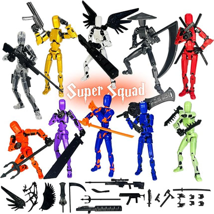 (Assembly Completed) 10 Packs T13 Action Figure Set, Dummy 13 3d Printed ActionFigure Toy Gifts for Kids, Robot 13 Action Figure Full Body Mechanical Doll Christmas Birthday Gift for Boys Girls