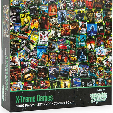 X-Treme Games Collage Puzzle for Adults and Kids | Difficult 1000-Piece Jigsaw Puzzle Toy | Interactive Brain Teaser, Fun Quarantine Gifts | 28 x 20 Inches