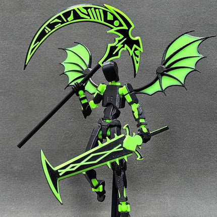 Assembled T13 Action Figure Set, 3D Printed Robot 13, Lucky 13 Set, Titan 13 Robot, Collectors Desktop Decoration, Green