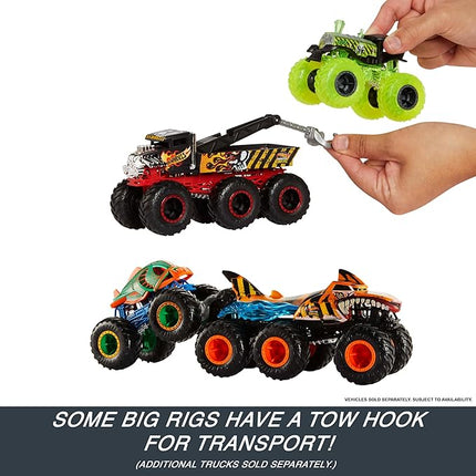 Hot Wheels, Monster Trucks 1:64 Scale Surprise Trailer Truck with 6 Wheels (Cannot Choose Model)
