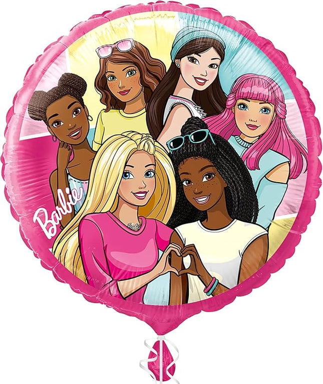 Unique Barbie Multicolor Foil Balloon - 18'', 1 Count | Vibrant & Fun Party Décor