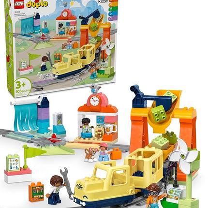 LEGO DUPLO Town Big Interactive Community Train Set - Learning Toddler Train Toy Playset for Boys and Girls, Ages 3+ - Gift Idea for Birthdays and Holidays - 10428