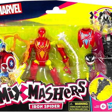 Spider-Man MixMashers Marvel Iron Spider Custom Mix-and-Match Deluxe Action Figure & Accessories, 5-Inch-Scale (12 cm) Super Hero Toys, Ages 4+
