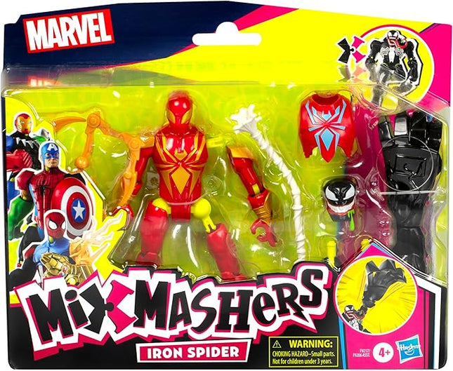 Spider-Man MixMashers Marvel Iron Spider Custom Mix-and-Match Deluxe Action Figure & Accessories, 5-Inch-Scale (12 cm) Super Hero Toys, Ages 4+