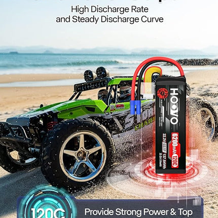 HOOVO 6S LiPo Battery 22.2V 6200mAh 120C with EC5 Plug Softcase RC Battery for RC Car Truck Boat RC Airplane Helicopter RC Vehicle