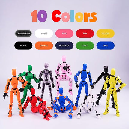 【Assembly Required】【Shoulder Armor Upgrade】 10pcs Lucky 13 Action Figures, Dummy Titan 13 Action Figures, Multi-Jointed Movable，with 3 Hand-Shapes, 4 Weapons (10PCS)
