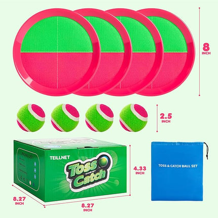 Toss and Catch Ball Set Upgraded - Kids Toys Outdoor Games for Whole Family - Water-Resistant Great for Beach Pool Yard Games - Classic Gift for Boys Girls 3 4 5 6 7 8 9 10 11 12+ Years Old