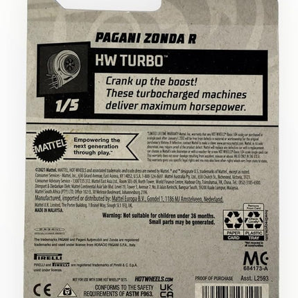 Hot Wheels Pagani Zonda R, HW Turbo 1/5 [Blue] 72/250