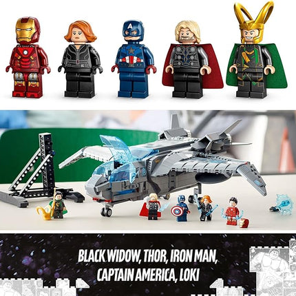 LEGO Marvel The Avengers Quinjet 76248, Spaceship Building Toy Set with Thor, Iron Man, Black Widow, Loki and Captain America Minifigures, Infinity Saga