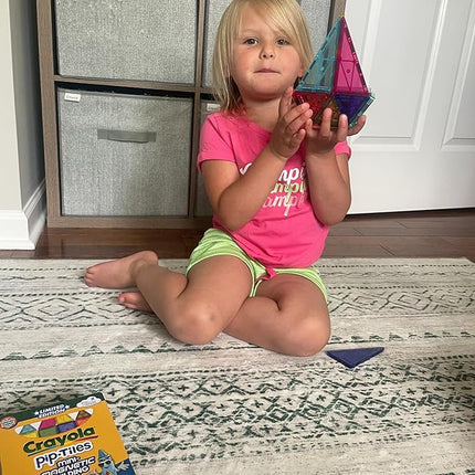 CreateOn Crayola Limited Edition Retro PIP Magnetic Tiles, Mini Building Set for Kids, Magnetic Tiles, Kids’ Building Toys, STEM & Montessori Toys for Boys and Girls Ages 3+, 24-Piece Set (Retro)