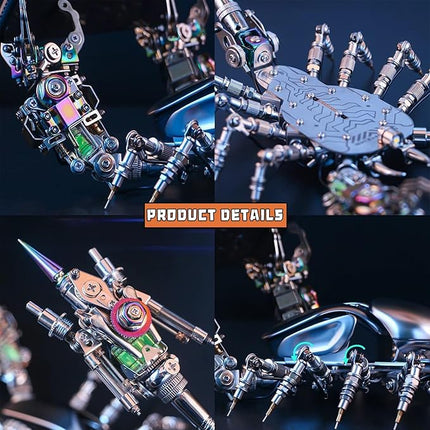 Adult 3D Metal Puzzle Giant Scorpion Model Kit 3D Metal Puzzle Mechanical Scorpion Block Difficulty DIY Assembly Kit - Men's High end Gift 1091pcs (Energy Armor - Scorpion)