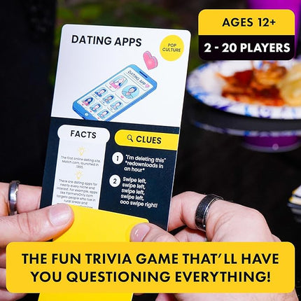 Educated Guess – Fast & Fun Yes‑or‑No Trivia Party Game for Families & Friends | 100 Clue Cards, 4 Categories, Adults & Teens (Ages 12+) | Perfect for Road Trips & Gifts