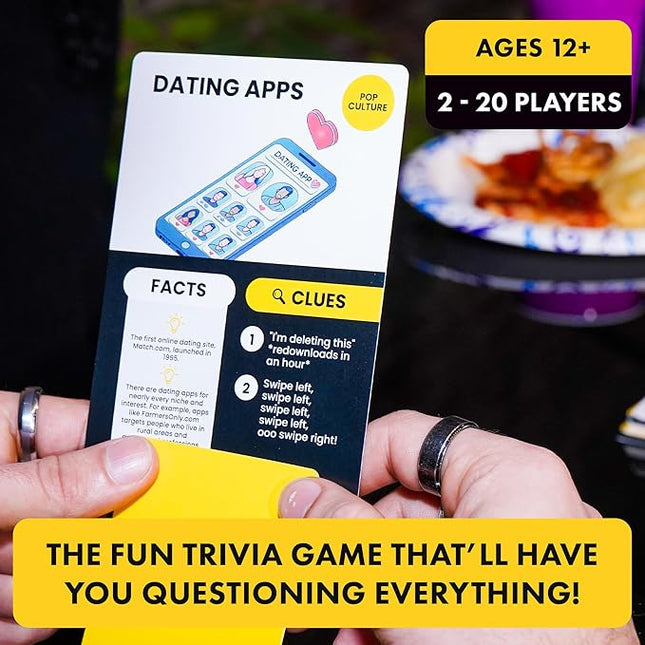 Educated Guess – Fast & Fun Yes‑or‑No Trivia Party Game for Families & Friends | 100 Clue Cards, 4 Categories, Adults & Teens (Ages 12+) | Perfect for Road Trips & Gifts