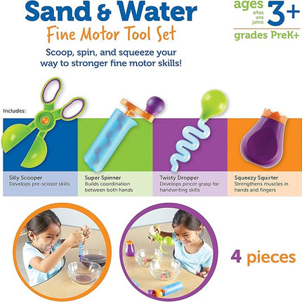 Learning Resources Sand & Water Fine Motor Set - Fidget Toys, Water Bin Play, Toddler Daycare Essentials Games Tools, Homeschool and Preschool, Montessori for Kids, Gifts for Boys and Girls
