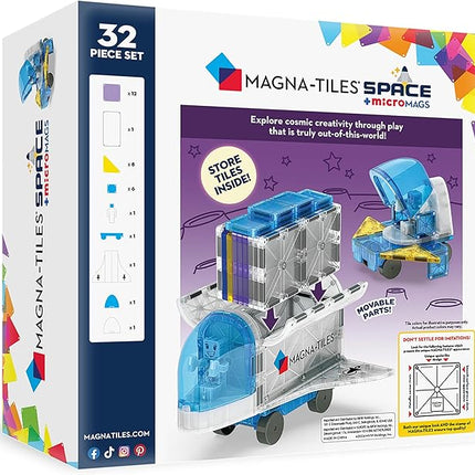 MAGNA-TILES Space 32-Piece Magnetic Construction Set, The Original Magnetic Building Brand