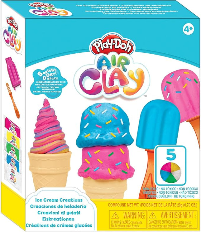 Play-Doh Air Clay Ice Cream Creations with 5 Colors and 7 Accessories for Girls and Boys 4 Years Old and Up