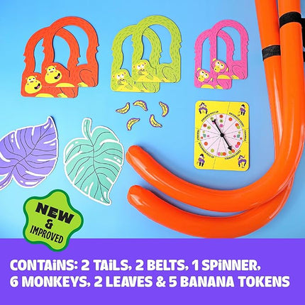 MCMILLER ENTERTAINMENT It’s Bananas! The Monkey Tail Game – Funny Family & Party Game for Kids & Adults | Hilarious Gift for Birthday, Christmas, Bachelorette, Thanksgiving, White Elephant