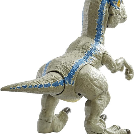 Mattel Jurassic World Primal Pal Blue with Spring-activated Action, Sound Effects Plus Neck, Shoulder, Tail and Feet Articulation for Added Play Movement