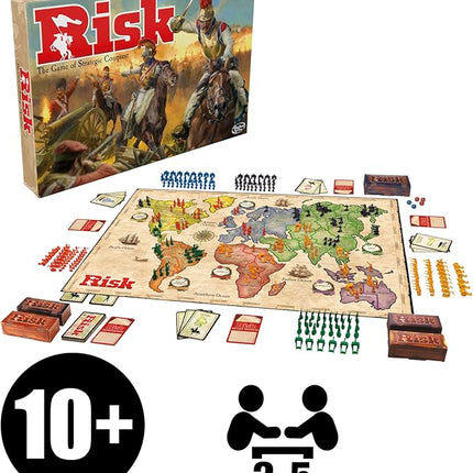 Risk Board Game, Strategy Games for 2-5 Players, Strategy Board Games for Teens, Adults, and Family, War Games, Ages 10 and Up