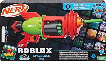 Nerf Roblox Build A Boat for Treasure: Spacelock Ray Blaster, Includes Code to Redeem Exclusive Virtual Item, 8 Elite Darts