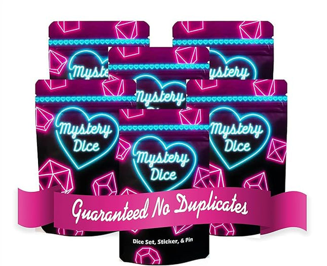 1985 Games Mystery Sweetheart Love Dice, Set of 7 Polyhedral Dice, Wide Range of Patterns, RPG Dice, Table Games (Sweetheart Pack of 6)