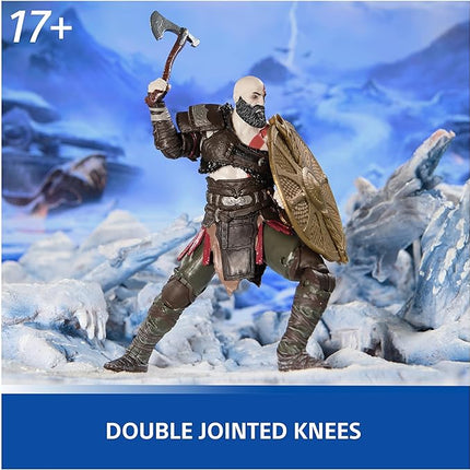 PlayStation God of War Ragnarök, 6” Kratos Action Figure with 5 Accessories, The Shapes Collection, for PS5 Fans & Collectors Ages 17+