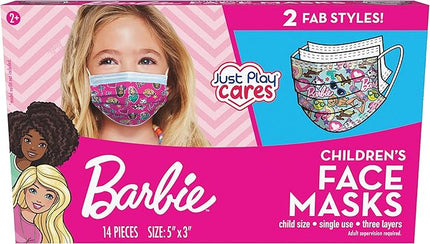 Children’s Single Use Face Mask, Barbie, 14 count, small, Ages 2 - 7, Kids Toys for Ages 2 Up by Just Play