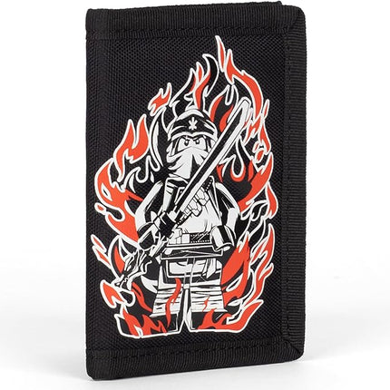 LEGO Trifold Wallet, Kids Unisex Wallet for Boys and Girls, with Clear ID Window, Card and Cash Pockets and Secure Hook and Loop Closure, Level Up