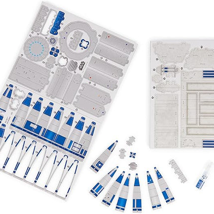 4D Build Star Wars R2-D2 Cardstock 3D Model Kit, Star Wars Gifts, Toys Desk Décor for Fans & Collectors, 201 Pieces, 3D Puzzles, Gift Ideas for Ages 12 & Up