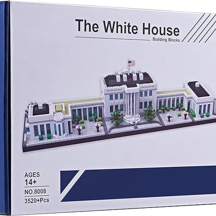 Architecture White House Modle Kit Micro Building Blocks Sets for Adults World Famous Landmark Collection Set U.S. Capital 3520 PCS for Teens 14+
