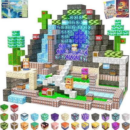 Magnetic Blocks, 150PCS Magnetic Building Blocks, Stacking Magnets for Kids, Sensory Toy for STEM Constructions Magnet Blocks for Boys Girls Age 3+, Christmas Birthday Gifts