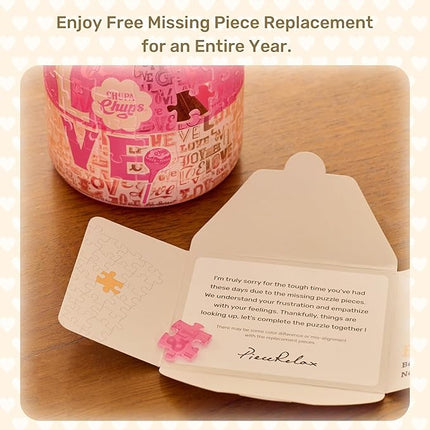 Chupa Chups X PieceRelax 3D Puzzle Jar 96 Plastic Pieces for Adults - Sweet Days - Full of Love Use Includes Divider as Pen and Utensils Holder with Wooden Lid for Kitchen Dining Study [BB1045]