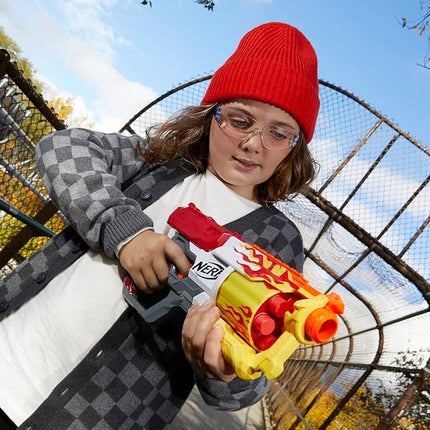 Nerf Mega CycloneShock Toy Blaster, Hotrod Color Style, 6-Dart Drum, 6 AccuStrike Mega Darts, Easy Priming (Amazon Exclusive)