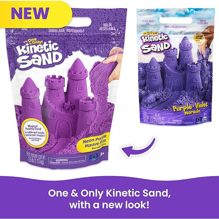 Kinetic Sand, 2.5lbs Purple Play Sand, Amazon Exclusive, Resealable Bag (Packaging May Vary), Sensory Toys, Holiday Gifts & Stocking Stuffers for Kids Ages 3 and up