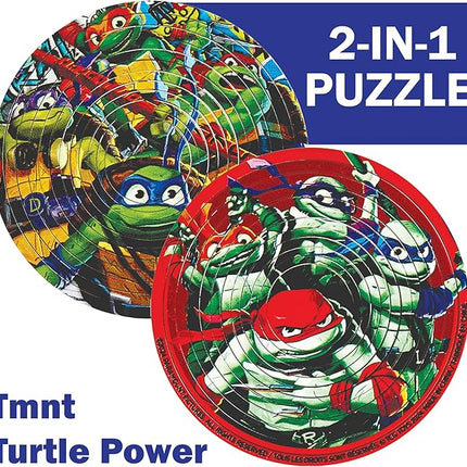 Spin Flip Puzzle: TMNT Turtle Power, 12 Rings, 3D Puzzle, Challenging, Fun, Interactive Brain Teaser for Kids and Adults, Stimulates Creativity