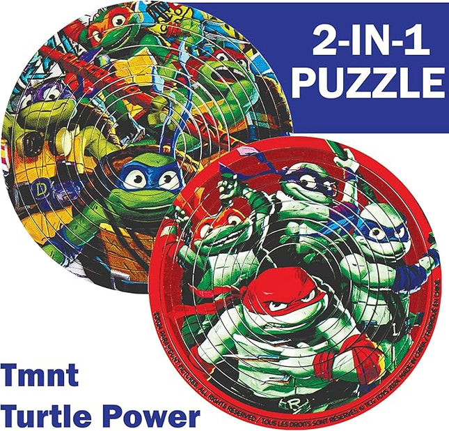 Spin Flip Puzzle: TMNT Turtle Power, 12 Rings, 3D Puzzle, Challenging, Fun, Interactive Brain Teaser for Kids and Adults, Stimulates Creativity