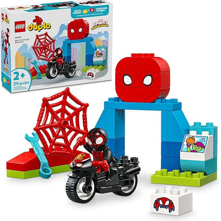 LEGO DUPLO Marvel Spin’s Motorcycle Adventure Fantasy Playset, Based on Spidey and His Amazing Friends TV Show, Build-and-Rebuild, Toddler Toys, Preschool Motorcycle Toy for Kids' Ages 2 and Up, 10424