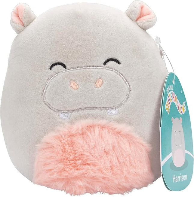 Squishmallows Original 5-Inch Harrison The Hippo - Official Jazwares Plush - Collectible Soft & Squishy Mini Stuffed Animal Toy - Add to Your Squad - Gift for Kids, Girls & Boys