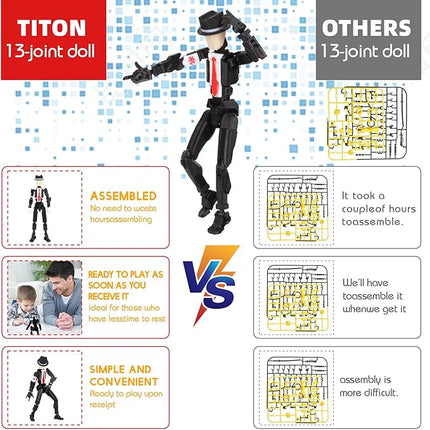 T13 Action Figure Assembly Completed, T13 Action Figures Set High 5.4 inches Tall, Office Desks , and Birthday Cake Decorations, Titan 13 Action Figure for Ultimate Gaming Action Figures Collection