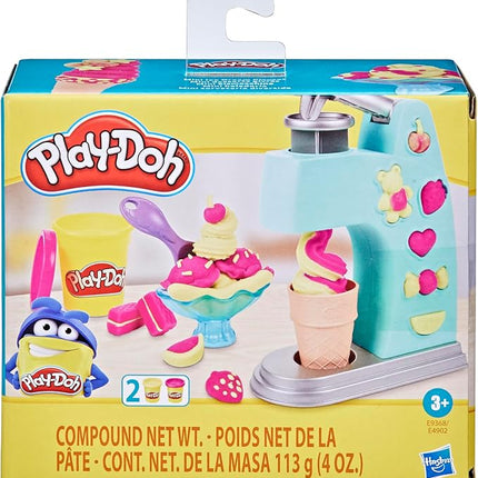 Play Doh Kids Modeling Dough, Fun Mini Ice Cream Parlor, Set with Accessories and 2 Colorful Putty Pots, Children's Day Gift for Ages 3 and Up
