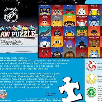 MasterPieces 100 Piece Sports Puzzle for Kids - NHL Mascots 100pc Puzzle - 14"x19"