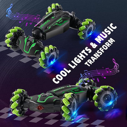 Gesture Sensing RC Stunt Car with Light & Music & Spray - Remote Control Cars for Boys 8-12 Toys, Best Birthday Gift for Kids 6 7 8 9 10 11 12+ Years Old, Cool Hand Controlled Drift Fast RC Car