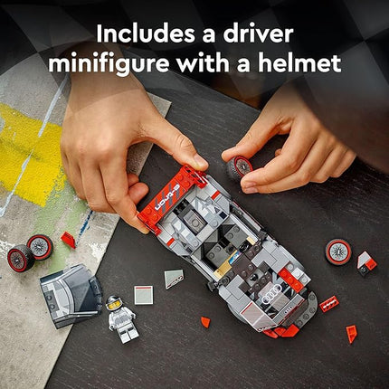 LEGO Speed Champions Audi S1 e-tron Quattro Race Car Toys - Building Toys for Kids, Boys & Girls, Ages 9+ - Design Details & 1 Minifigure - Car Model Kit Birthday Gift - 76921