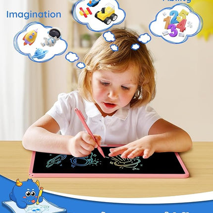 TEKFUN Easter Gifts for Kids, 16inch LCD Writing Tablet Drawing Board, Teen Girl Boy Gifts Age 10 and Up, Birthday Gifts for All Age Groups, Erasable Writing Tablet for Business Meeting (Pink)