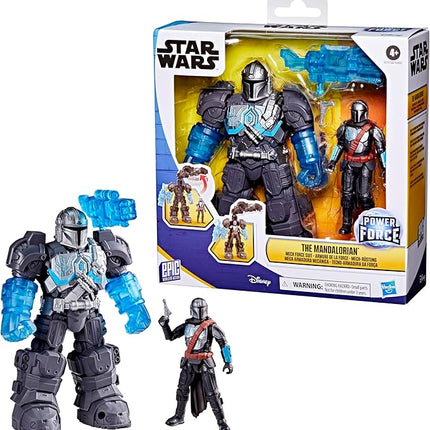 STAR WARS Epic World of Action The Mandalorian Mech Force Suit, 6.5-Inch Mech Suit & 4-Inch Action Figure, Toys for Boys & Girls Ages 4+