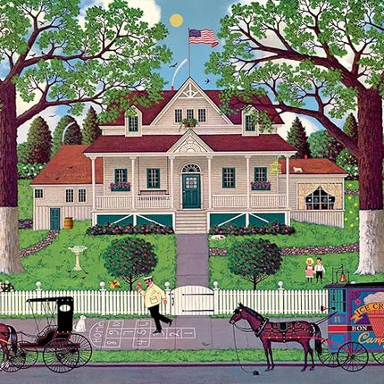 Buffalo Games - Charles Wysocki - Ice Cream and Hopscotch - 1000 Piece Jigsaw Puzzle for Adults -Challenging Puzzle Perfect for Game Nights - Finished Size is 26.75 x 19.75