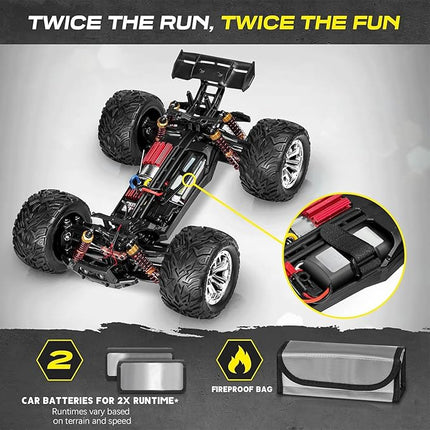 4x4 RC Cars for Adults 48kmh High-Speed - 1:12 Scale Large Waterproof Remote Control Truck, Offroad Electric Monster Car, 2 Batteries 30+ Min Play, All Terrain