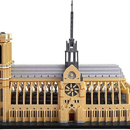 World Famous Architecture Micro Building Blocks Set Notre Dame De Paris 7380 PCS, Creative DIY Big Model Kit for Adults or Teens Ages of 14+