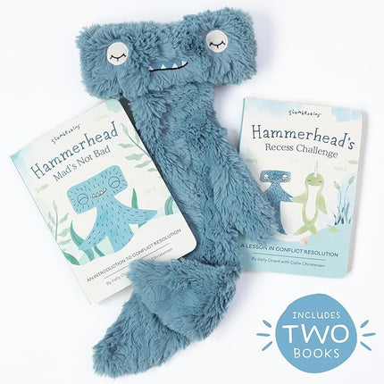 Slumberkins Hammerhead Snuggler & 2 Board Books Complete Set Bundle | Promotes Conflict Resolution, Social Skills & Responsibility | SEL Development (Hammerhead Snuggler Plush + 2 Board Books)